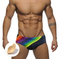 Men's Swim suit Wear Briefs Swimming Push-Up Sexy Bikini Swimsuit Beach Short rainBow Surfing trunks men bathing suit  swimwear