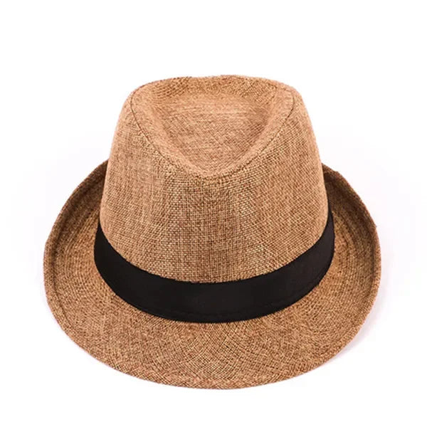Men's Handsome Cowboy Hats Formal Hat Jazz Cotton Linen Pure Hat Imitation Linen Sun Visor Hat Fashion Accessories