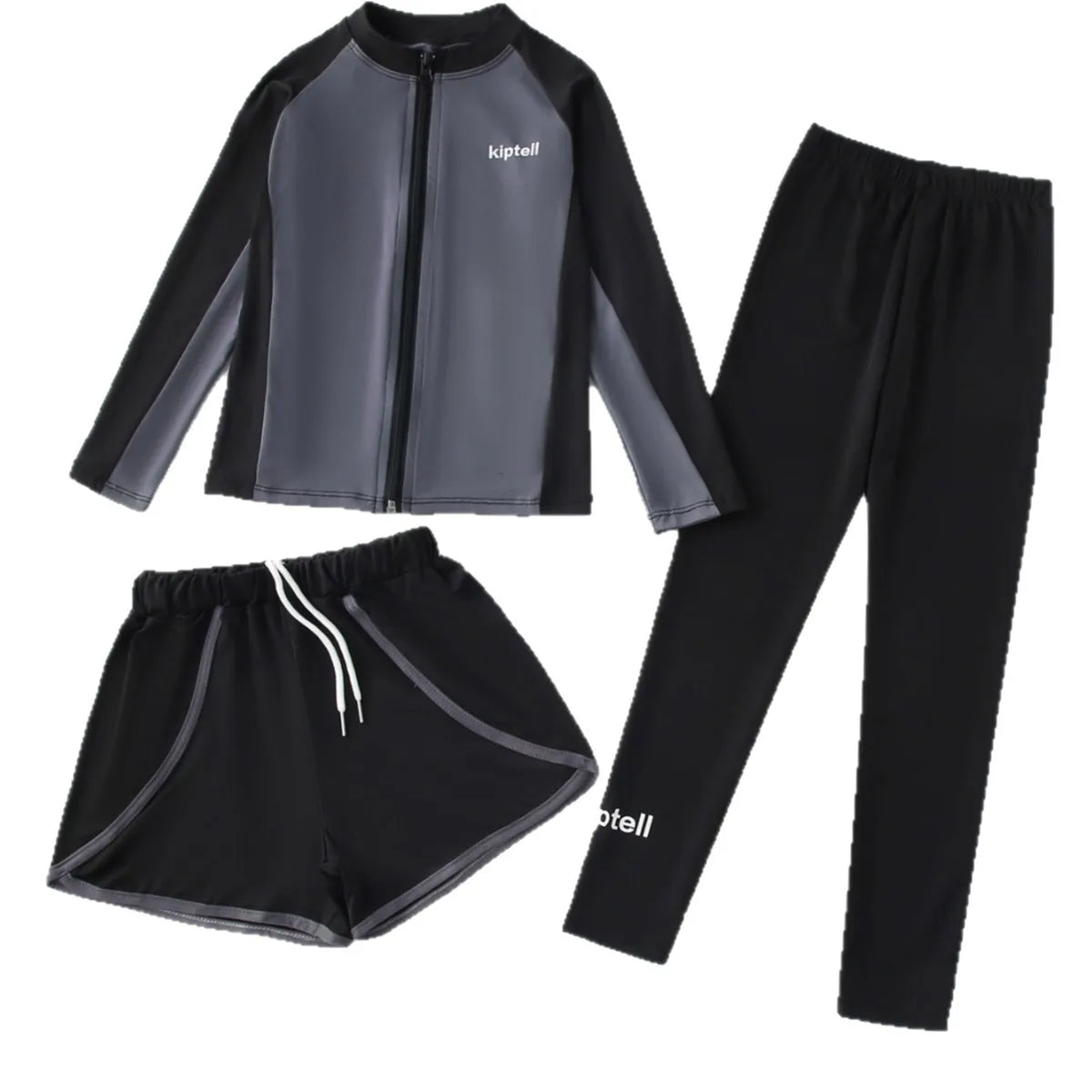 Boys and Girls Children's Long Sleeved Sunscreen Swimsuit Quick Drying Diving Suit Surfing Suit Outdoor Swimsuit 3-piece Set New