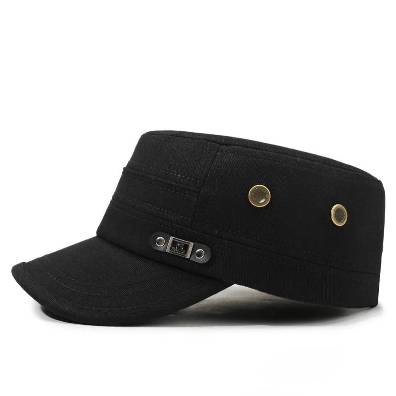 Men's Solid Color Flat Top Hat for Outdoor Leisure & Travel – Minimalist, Elegant, Sun-Shading & UV-Protective