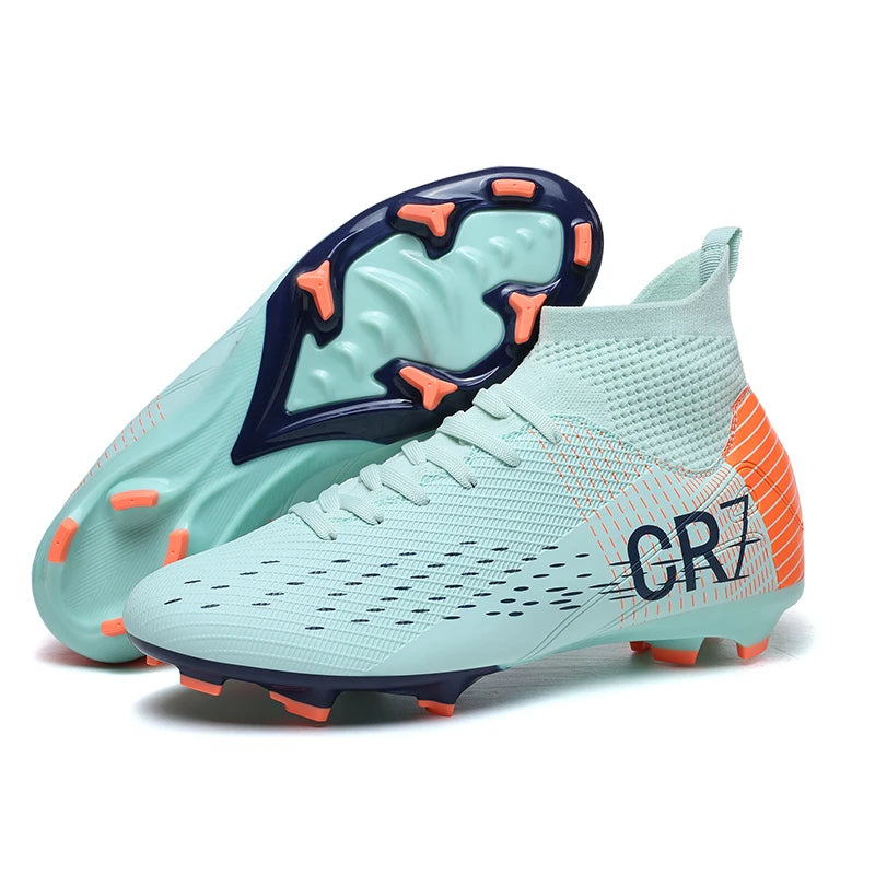 Men/Women Professional Soccer Cleats Anti-slip FG Studded Football Boots Breathable High-Top Training Shoes