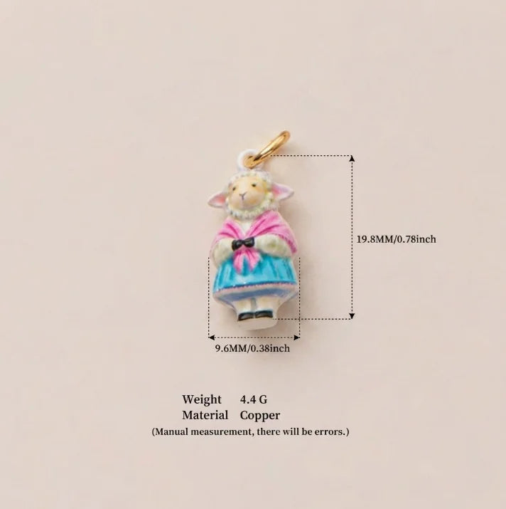 New Fashion Cartoon Small Animal Accessories Pet Dog DIY Necklace for Women Girls Cute Enamel Little Dog Necklace DIY Accessory