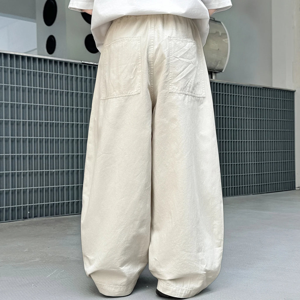 Kids Pants & Summer New Korean Solid Color Loose Cargo Pants for Boys Hip Hop Baby Cotton Wide-leg Pants Ages 3 5 6 7 8 9 12 14Y