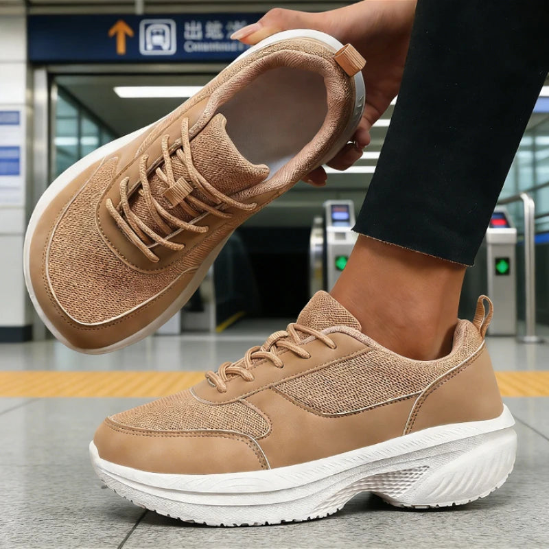 Women's Sports Sneakers Wide Toe Casual Breathable Mesh Platform Sole Comfortable Walking Running Sneakers Trend Ladies Footwear