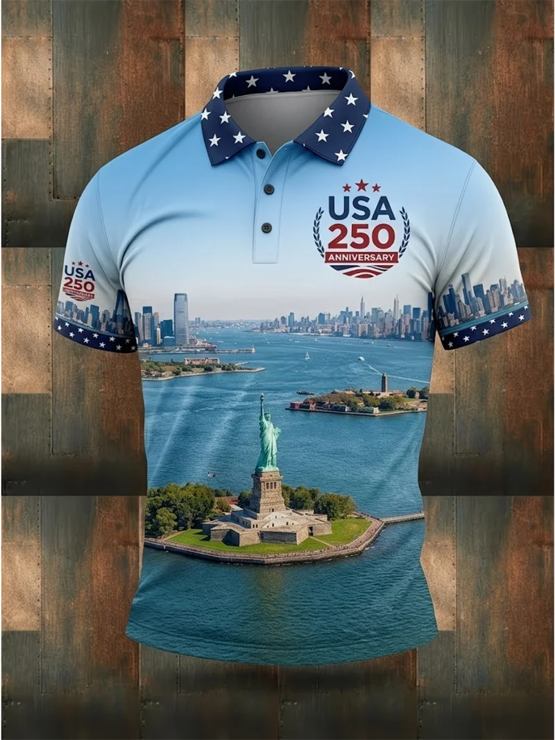 American Flag Eagle Print Couple Men's Polo Shirts Women USA Star Striped Patriotic Casual Sportswear For Independence Day