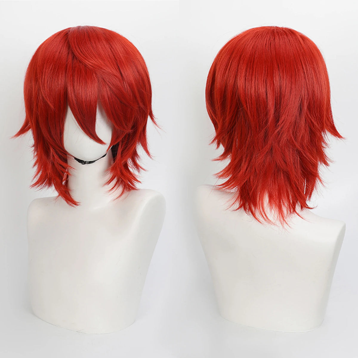 Short Wavy Bob Synthetic Wig with Air Bangs Heat Resistance Shoulder Length Curled 14inch Wigs for Daily Use Cosplay for Women