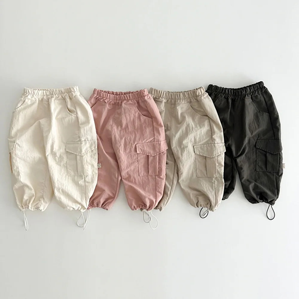 Children Pants 2024 Autumn New Korean Simple Fashion Boy's Trousers Solid Color All Match Girl's Pants Casual Trousers