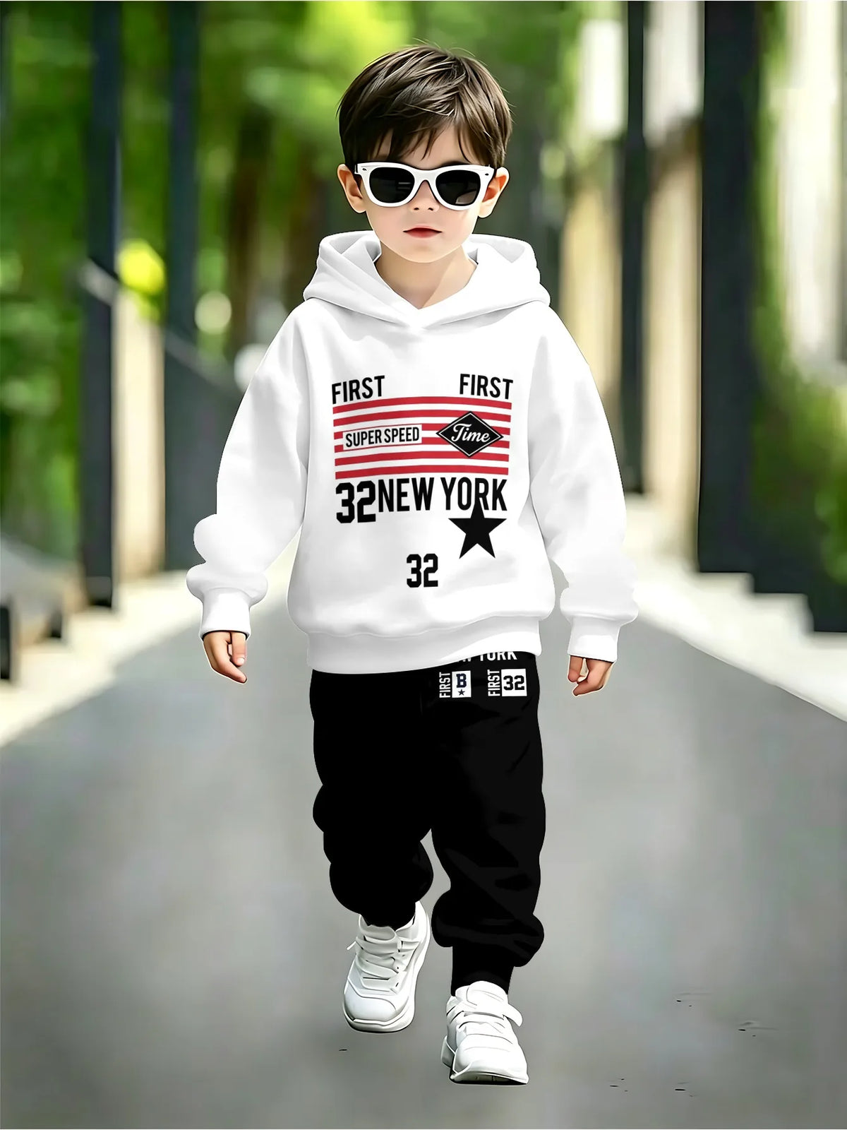 Boys' 2-Piece Hoodie Set for Autumn/Winter – Soft and Breathable – Casual Style – Suitable for Boys and Girls – Christmas Gift