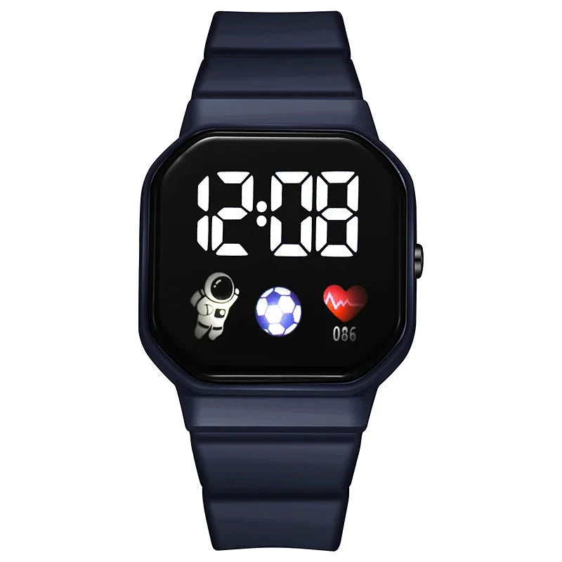 YIKAZE Cartoon LED Digital Kids Watch Fashion Sports Electronic Watch for 3-5 years old Boys and Girls Silicone Gift Watch