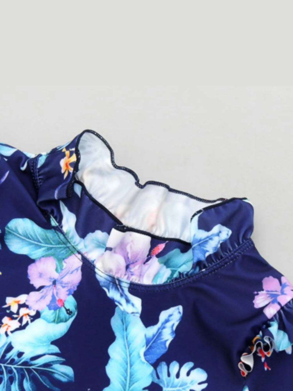 Kids Girls Swimsuit Swimwear Outfits Floral Printed Beachwear Sets Bathing Suit Long Sleeves Tops with Skirted Pants Rash Guard