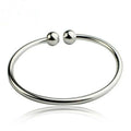 Classic Silver Plated Gifts Mens/Womens Fashion Jewelry Bracelet Adjustable Bangles