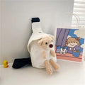 Children's Bags Winter New Messenger Bag Cute Bear Chest Bag Korean Version Trend Boys and Girls Mini Canvas Bag messenger bag