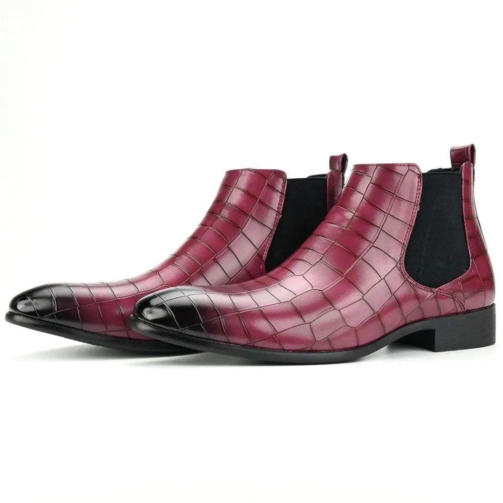Men's Short Boots Winter Men's High-top Chelsea Boot New Small Square Head Fashion Men's Shoes Versatile Ankle Boots