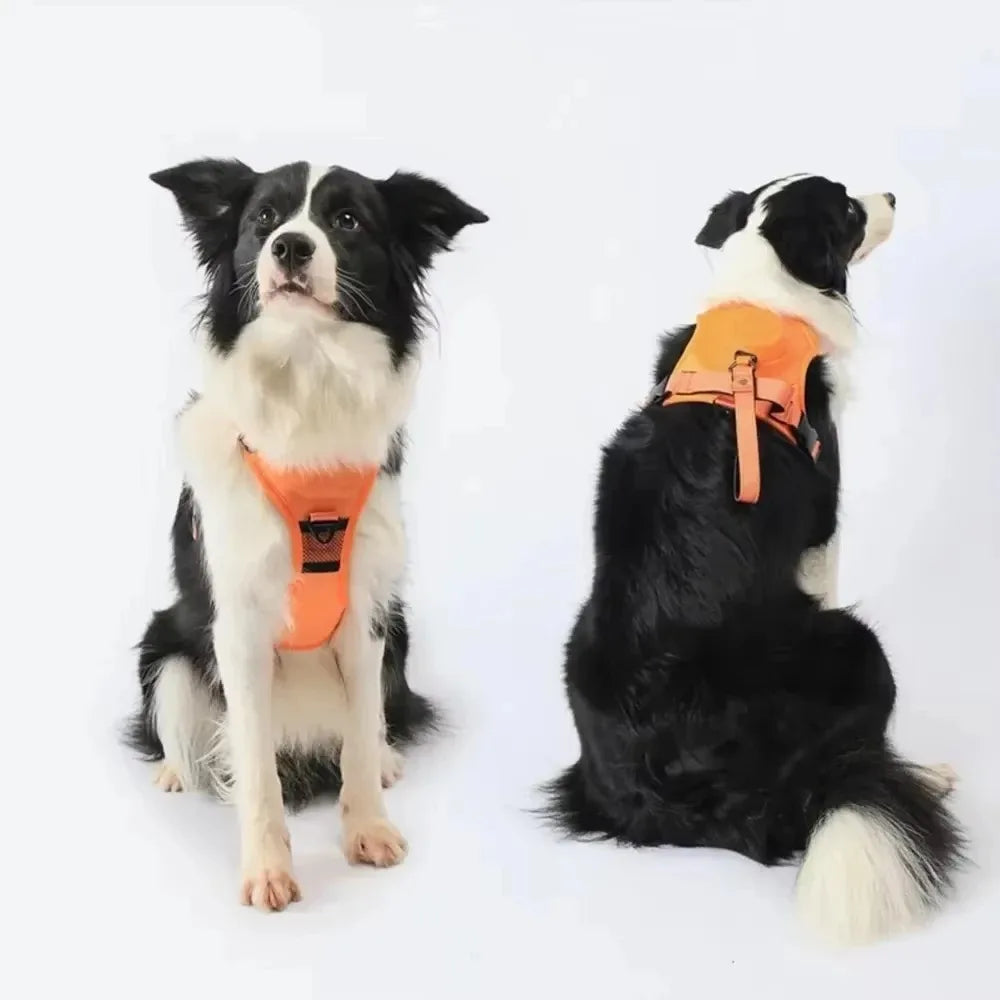 Dog Collar Harness for Medium Large Dogs Explosion-proof Punch Breathable Adjustable Pet Harness Vest Outdoor Outdoor Training