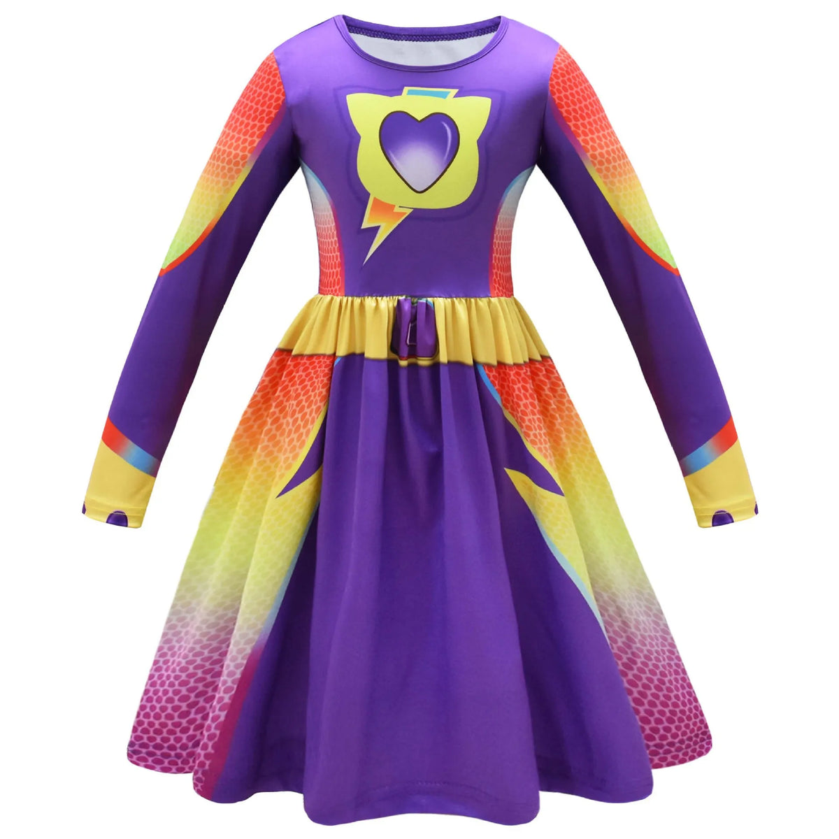 Kids Fly Sleeve Casual Dress Girls SuperKitties Costumes Cosplay Princess Dresses Fashionable trend dress Birthday Vestidos Gift