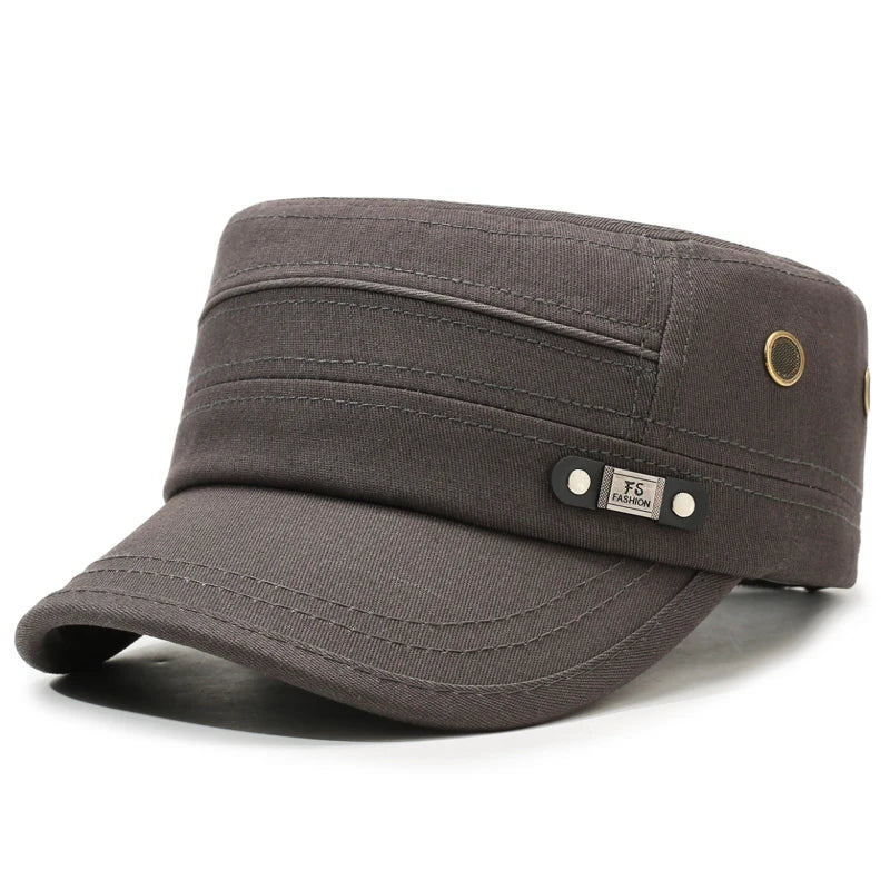 Men's Solid Color Flat Top Hat for Outdoor Leisure & Travel – Minimalist, Elegant, Sun-Shading & UV-Protective