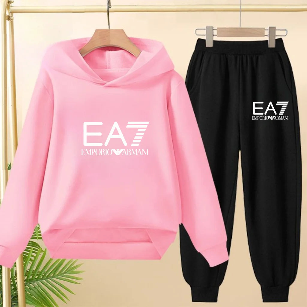 Kids Autumn Winter Hoodie  Letter Print Clothing Casual Top+Trousers 2PBoy Girl 3-12Yrs Child Gift Brand Sports Coat Jogging Set