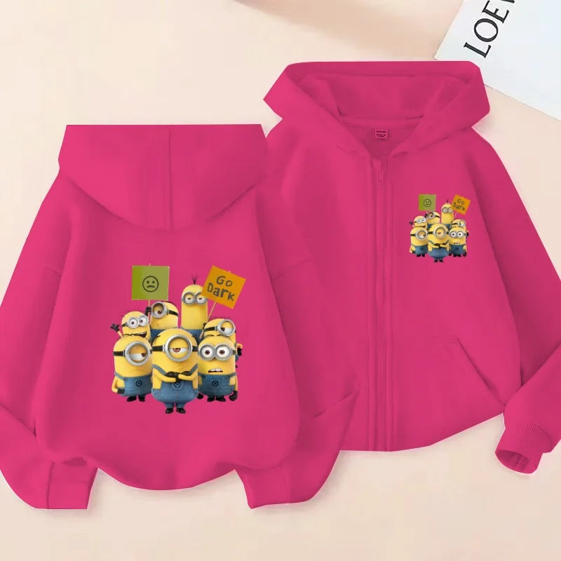 Kids Cardigan Fall Winter Sweatshirt Zipper Style Girl Boy 3-12Yrs Hoodie Popular Anime Print Sports Casual Coat Fashion Clothes