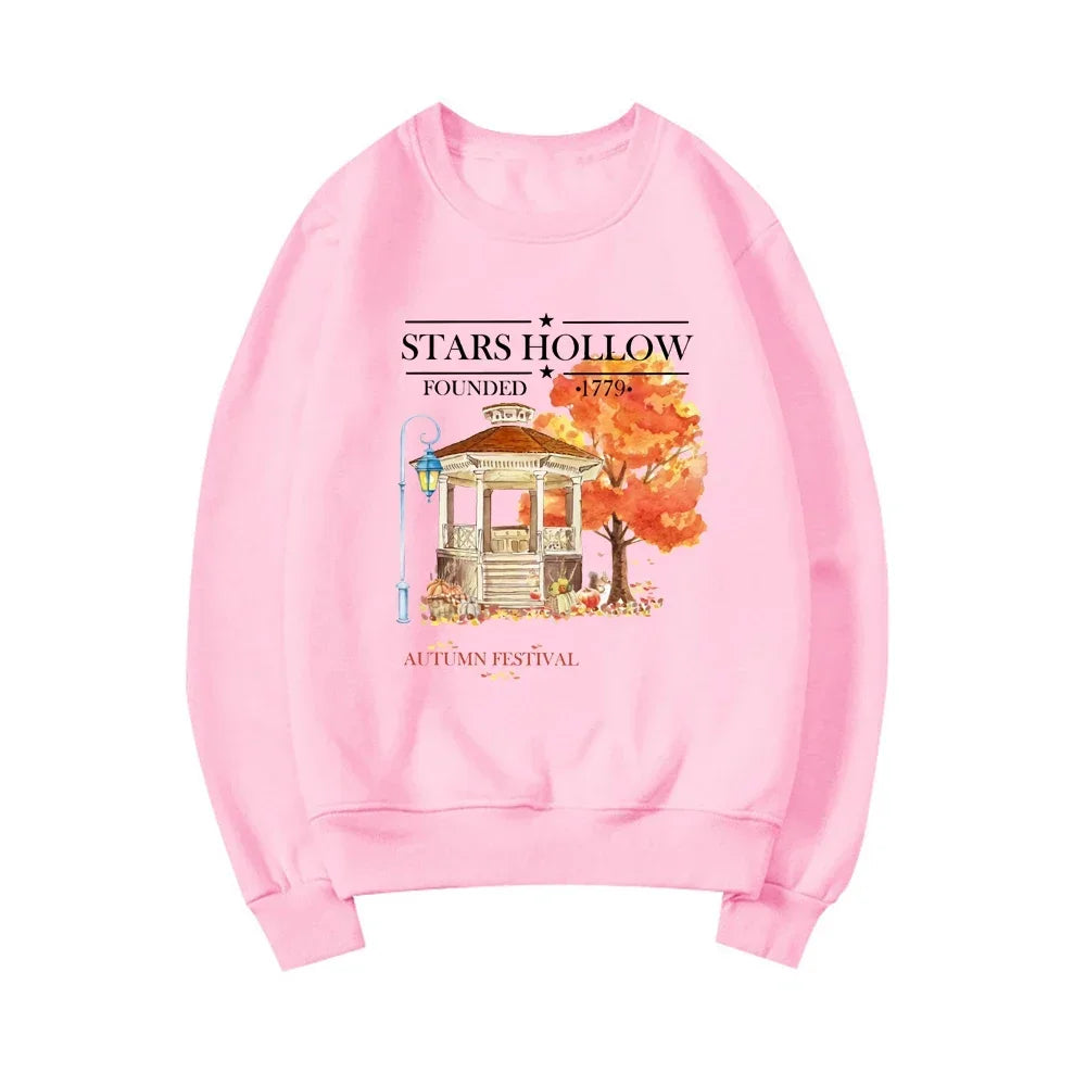 Stars Hollow Fall Crewneck Sweatshirt TV Show Inspired Hoodies Harajuku Graphic Hoodie Streetwear Women Top Unisex Sweatshirts