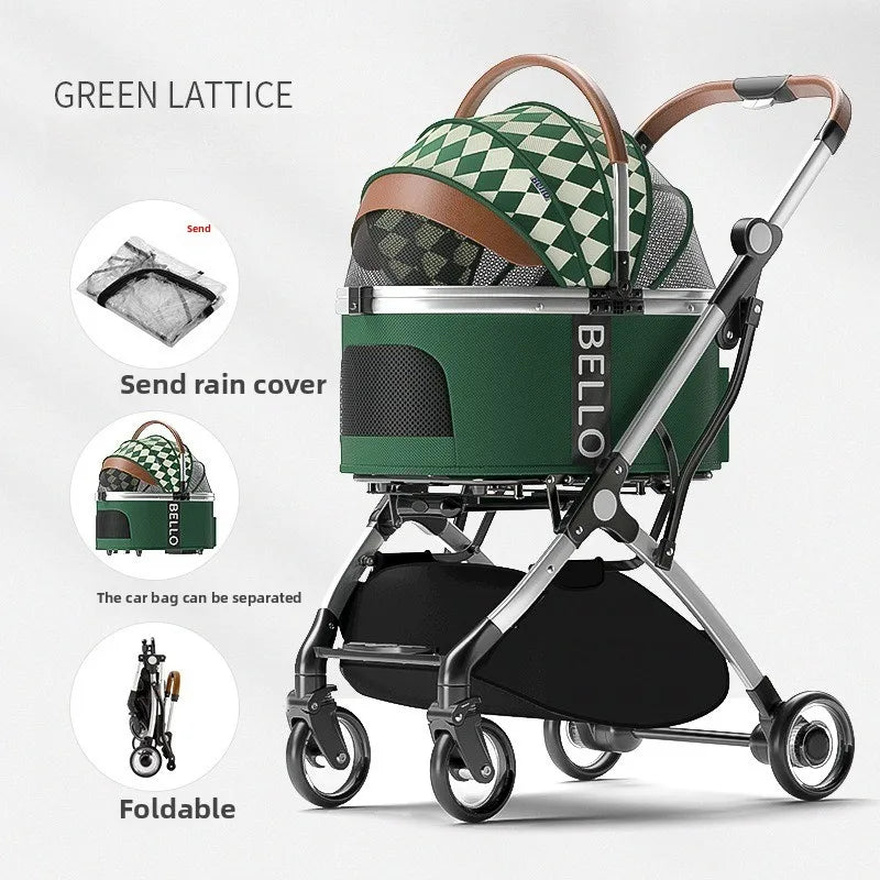 Pet Stroller Cats Dogs Carrier Wheels Supplies Portable Foldable Trolley Pet Outdoor Travel Products Accessories Dogs Stroller