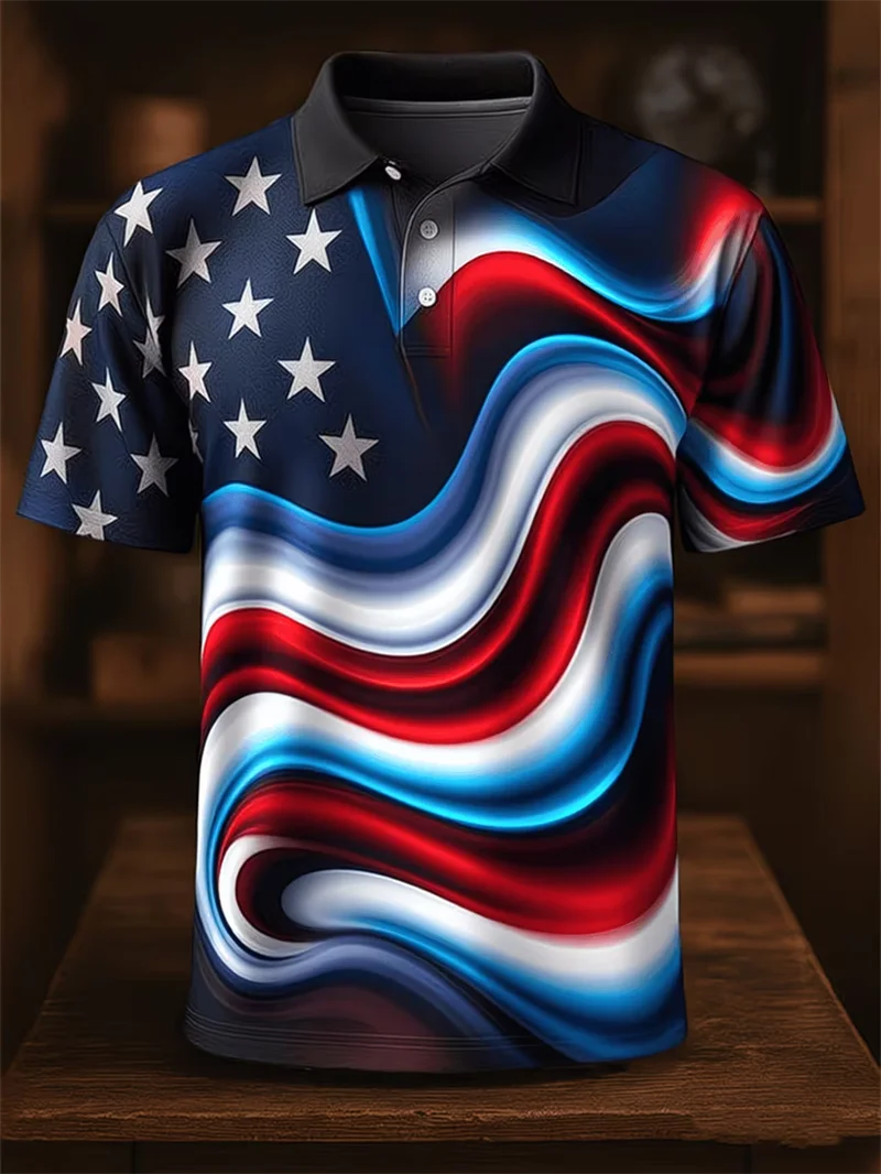 Couple Matching Usa 250 Patriotic Polo Shirt Men Women American Flag Statue Of Liberty Print Casual Breathable Sportswear Polo