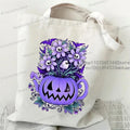Fashion Canvas Tote Bag Oil Painting Wildflowers Print Lady Shoulder Shopping Bag Plant Style Daisy Vintage Flower Women Handbag