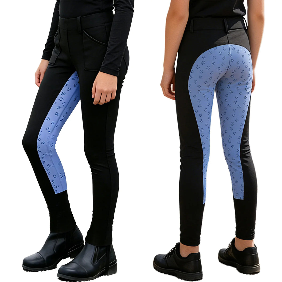 Unisex Kids Boys Girls Horse Riding Sports Clothes Anti-skid Full Seat Equestrian Pants Leggings Workout Bottoms Daily Wear