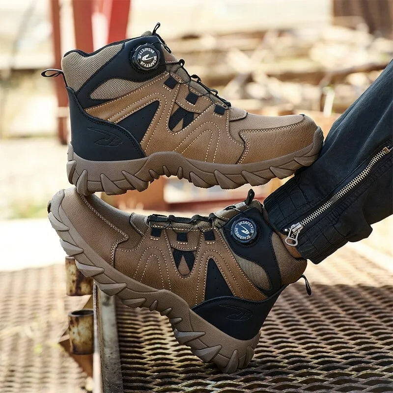 New Men's Safety Boots Work Boots Anti-smashing Anti-puncture Men Boots High Top Outdoor Safety Shoes Protective Steel Toe Shoes