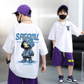 Korean Children's Clothes 2025 Boys Hip Hop Cartoon Graphic T Shirts Girls Short Sleeve Cotton Children Top Baby Summer Clothes