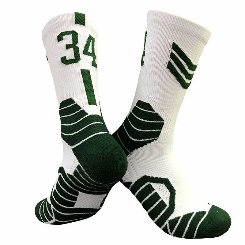 Professional Star Basketball Socks Adults Kids Number 23 Elite Towel Bottom Sports Socks Non-slip Breathable Durable Socks