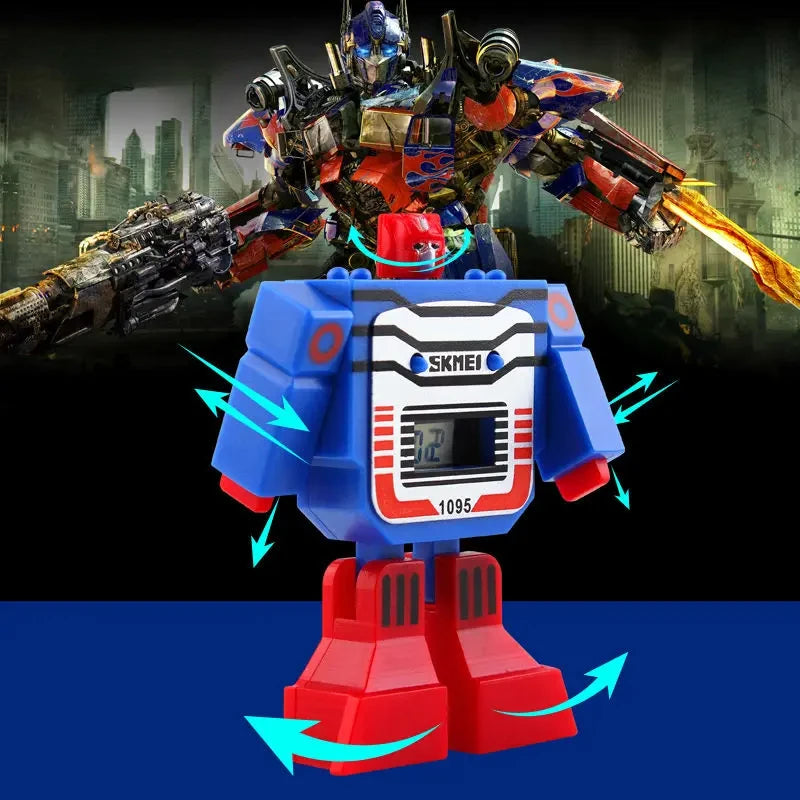 Transformers Kids Watches LED Digital Children Cartoon Sports Watches Robot Transformation Toys Movie Peripheral Birthday Gifts
