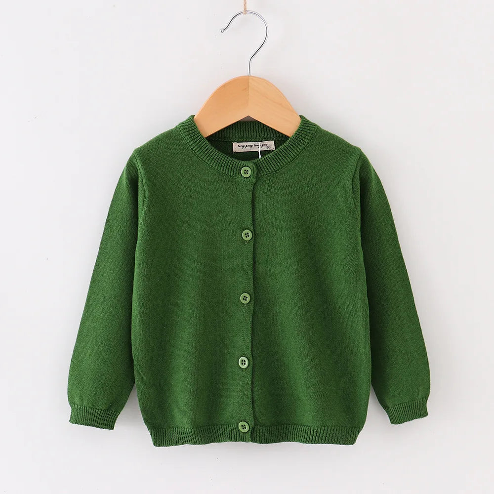 Baby Knitted Cardigan Sweater For Toddler Boys Girls Solid O‑Neck Long Sleeve Knit Outerwear Kids Spring Fall Warm Soft Coat