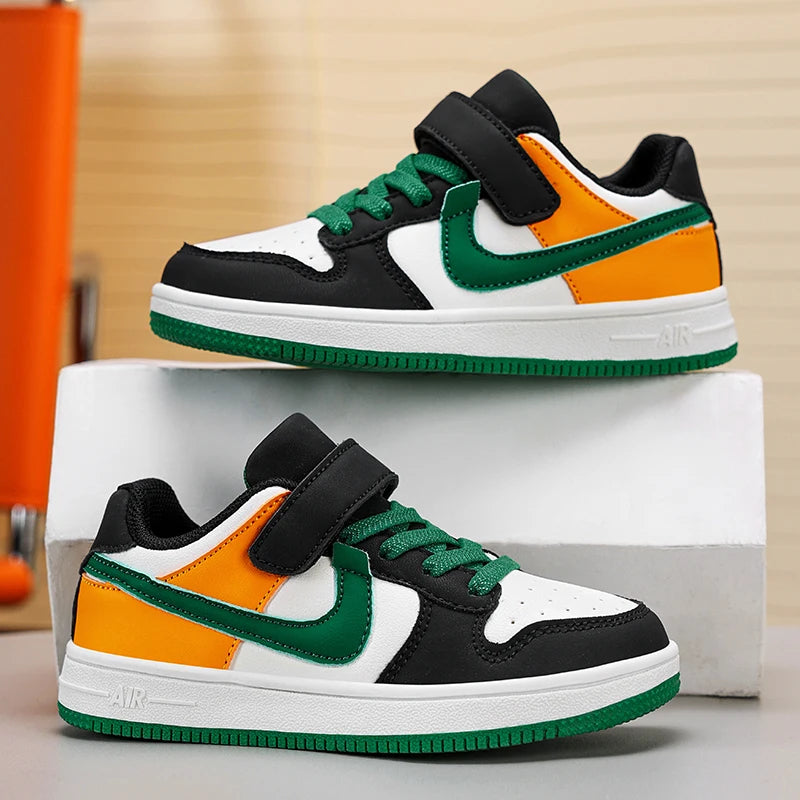Boys and Girls Sports Sneakers Students Non-slip Light Shoes Children Running Shoes Classic Leather Casual Shoes Size 29-39
