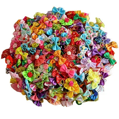 Pet Decorate Bows Dog Hair Bows for Small Dogs Hair Accessories Grooming Puppy Bow Hair Rubber Bands Dogs Bows Pet Accessories