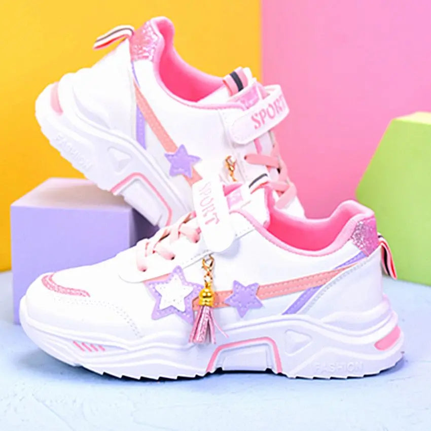 5-18y Children Sneakers Girls Casual Shoes Spring Autumn Kids Breathable Soft Soled Anti-slip Cartoon Princess Walking Footwear