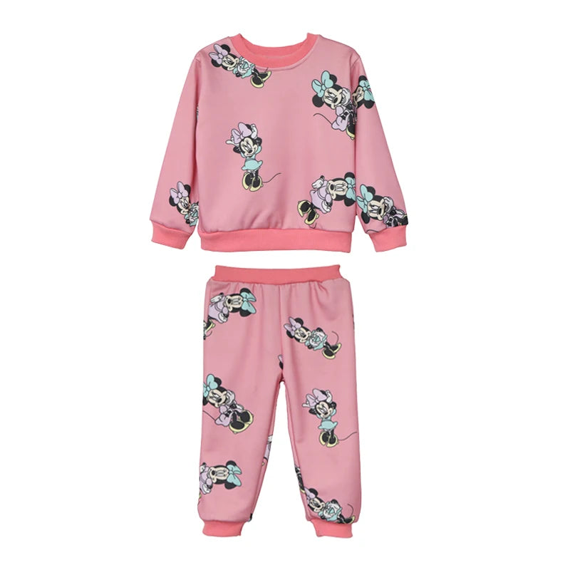 Cute Cartoon Girls Hoodie And Pants Set Autumn Winter Kids Leisure Clothing for 2-6 Years Old Children