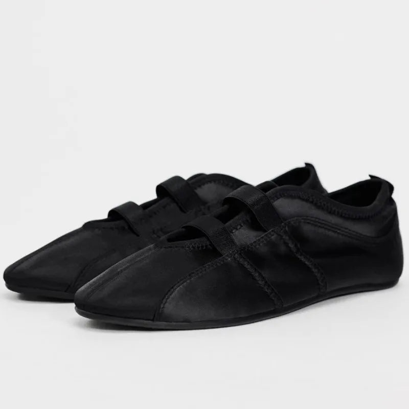2025 Autumn Women Designer Shoes Comfortable Silk Ladies Ballet Flats Anti-skid Soft Sole Casual Outside Daily Walking Loafers