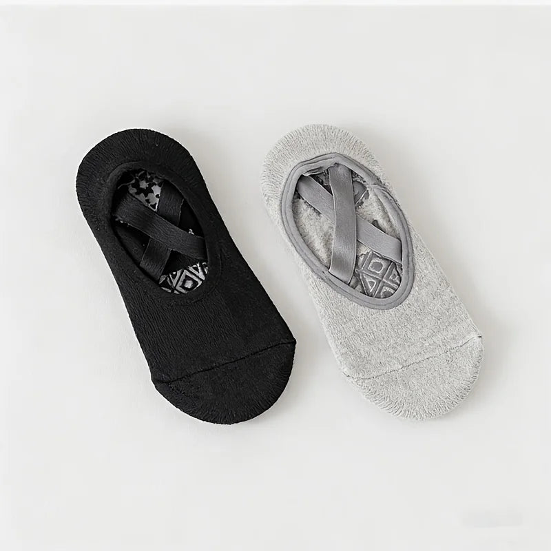Yoga Socks for Women Non Slip Cross Strap Pilates Socks Breathable Anti-skid Barre Ballet Dance Gym Fitness Sports Socks