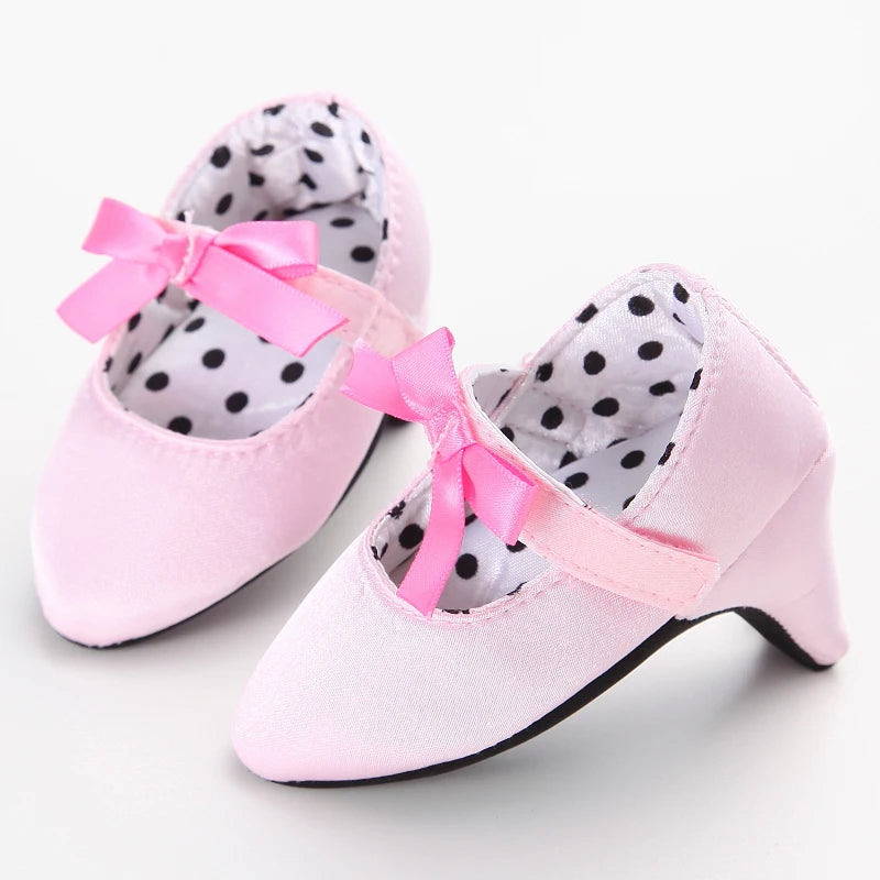 Baby Girls First Princess Heels Party Bow Soft Sole Spring Autumn Toddler Dress Up Shoes