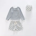 1-7Y New Children's Swimwear for Boys Children's Checkered Split Sun Protection Long Sleeve swimsuit  for Baby Swimwear  유아 수영복