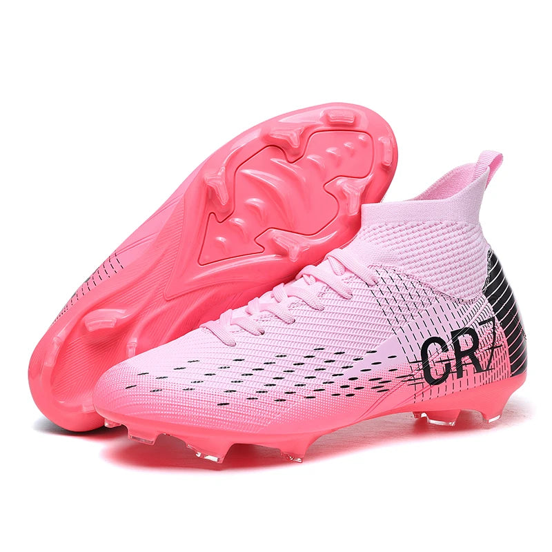 Men/Women Professional Soccer Cleats Anti-slip FG Studded Football Boots Breathable High-Top Training Shoes