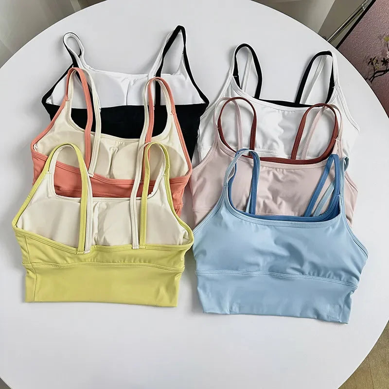 Sports Underwear Bras Top Women's Shockproof Running Gathering Fitness and Breasts Wearing Yoga Quick-drying Suspender Vests