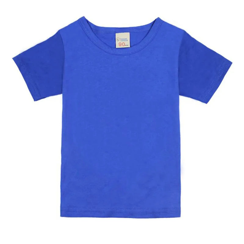 2-16 Years Boys Tshirts Cotton Short Sleeve Girls Clothes Summer Solid T-shirt Teenage Children Tees Kids Korean Top Baby  Cloth