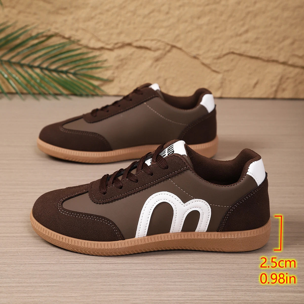 Women Tennis Sneakers Flats Ladies Fashion Brown Colors Lace-up Vulcanized Shoes Spring Autumn Woman Outdoor Trainers Footwear