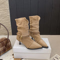 Women's Short Boots - 2026 New Fall/Winter Pointed Toe Low Heel Padded Boots
