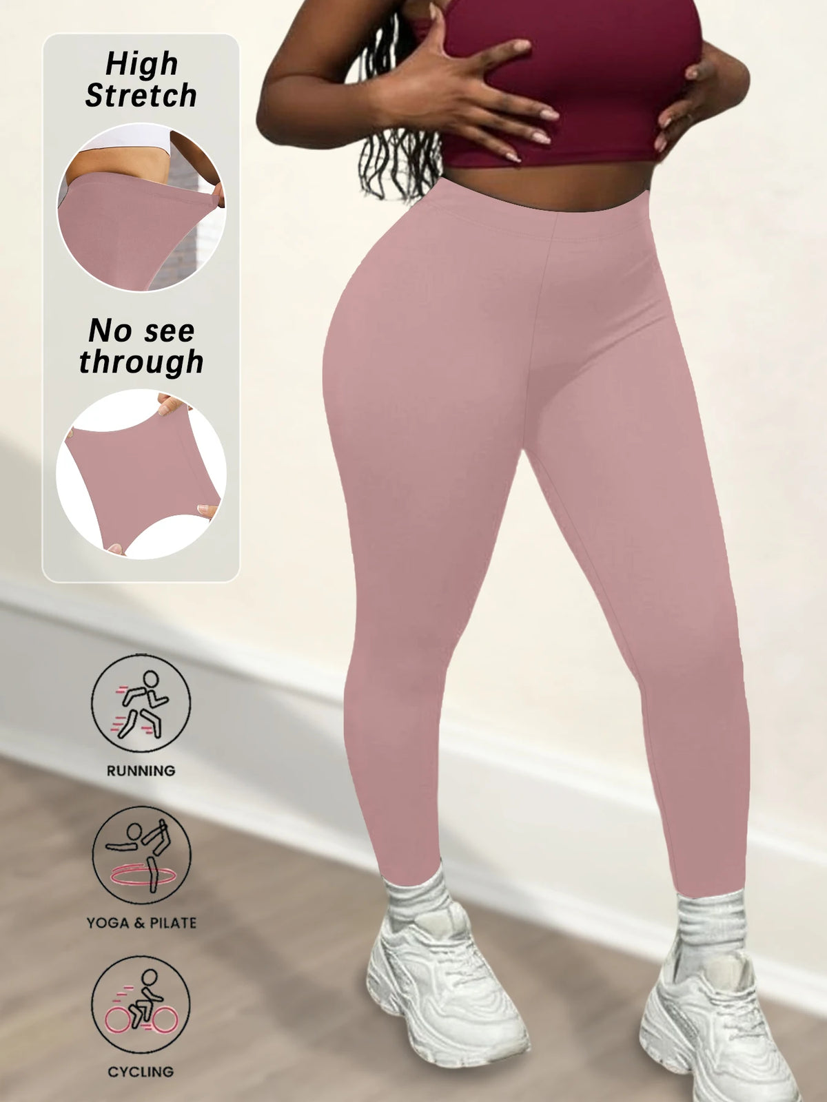 Super Soft Leggings for Women - High Elasticity Tights for Yoga Running Workout Casual Wear