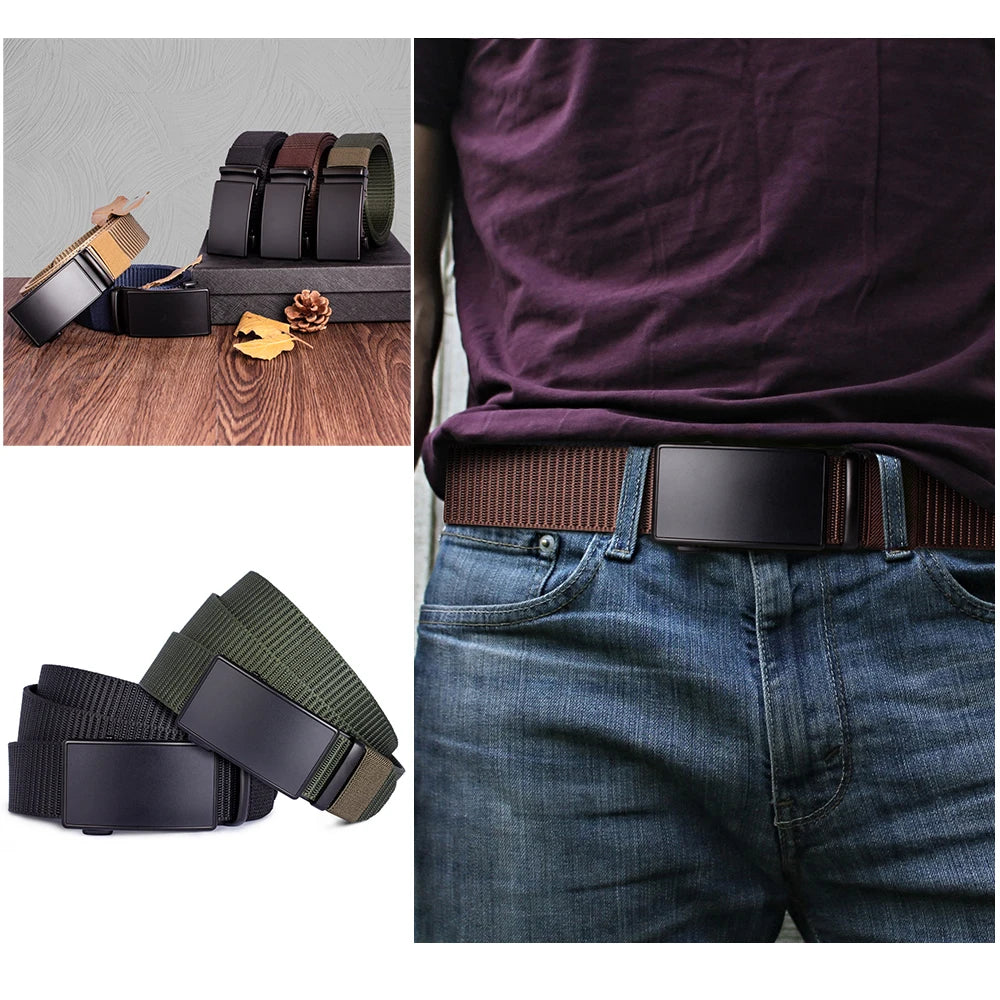 Men Belt Nylon Breathable Belts For Men Leather Belt Cowboy Designer Outdoor Tactical Belt Military Gifts Women Automatic Buckle