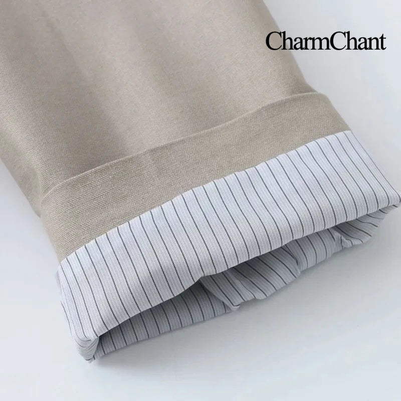 Charmchant Women's  Minimalist Oversized Linen Blazer High Quality Long Sleeve Outerwear Jackets Casual Office Wear Spring 2026