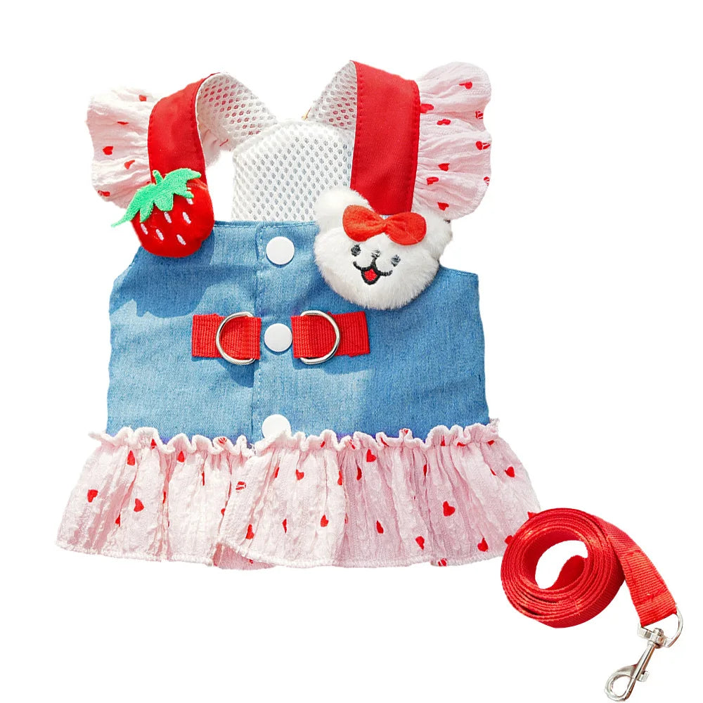 Beauty Spring Chef Back Pet Clothes for Teddy Bichon Small To Medium Yellow Dogs Cat Clothing Dress Stylish Dog and Cat Apparel