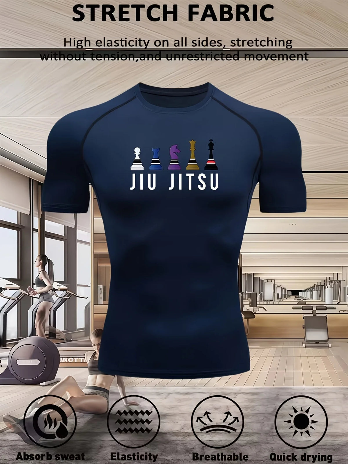 Men's Quick-Dry Compression Fitness Apparel, Suitable for Training, Jiu-Jitsu, Yoga, and Outdoor Sports Slim-Fit Sportswear